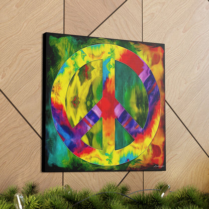 Coolio Tie Dye Hippie Peace Sign 9 Canvas Gallery Wraps