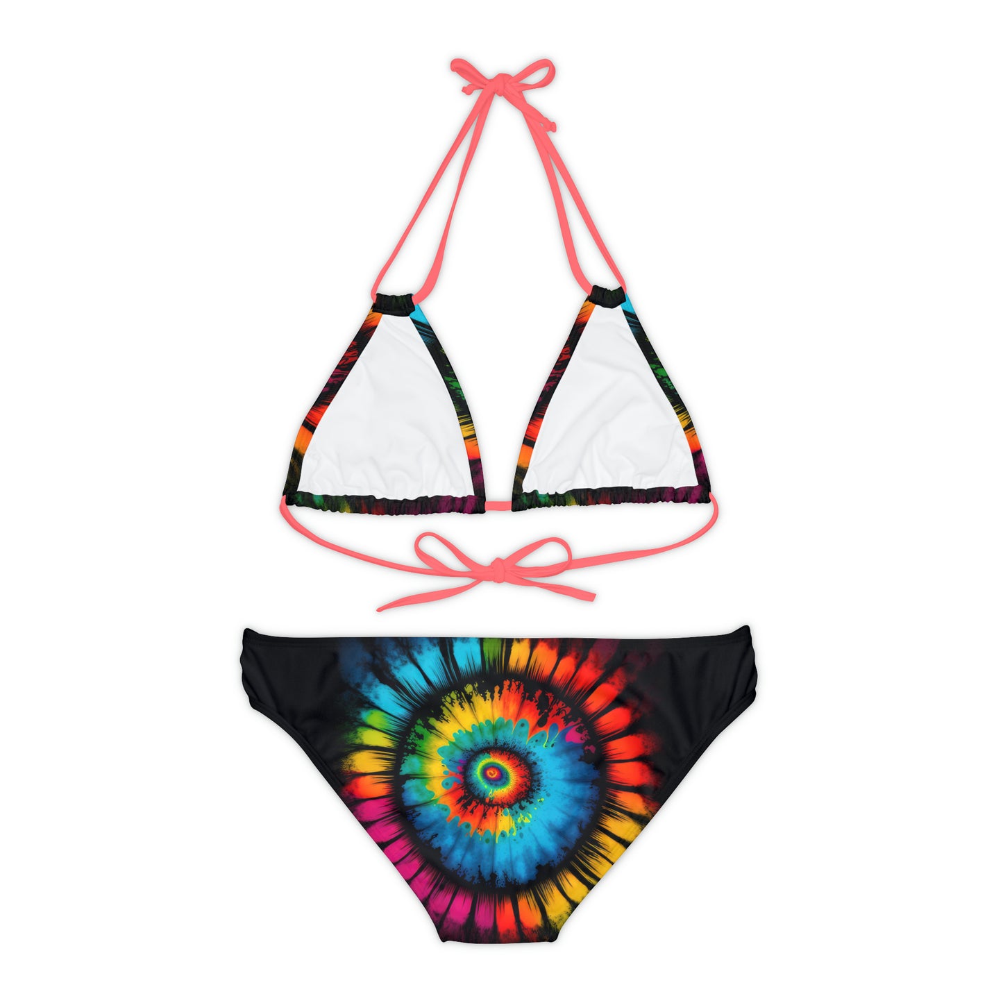 Bold And Beautiful Tie Dye Style Four Strappy Bikini Set (AOP)