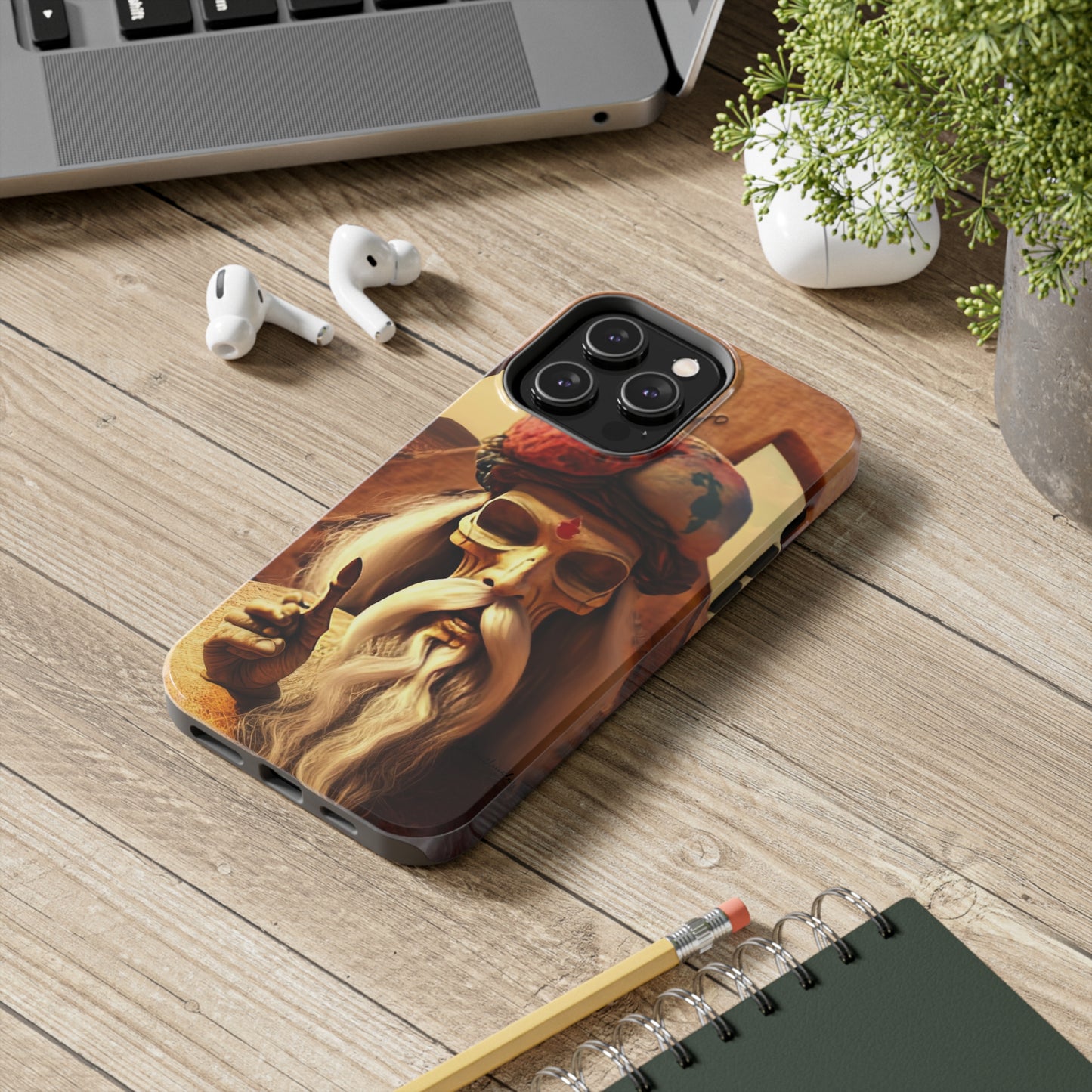 Wise Man In Dessert With Beard And Peace Sign Tough Phone Cases