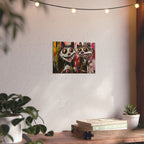 Doodle Abstract Wide Eye Racoons With Colorful Grey Pink Yellow Background By DaFlowerChild Aluminum Composite Panels