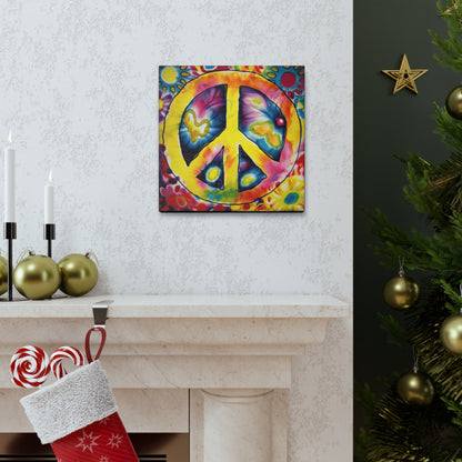 Coolio Tie Dye Hippie Peace Sign 7 Canvas Gallery Wraps