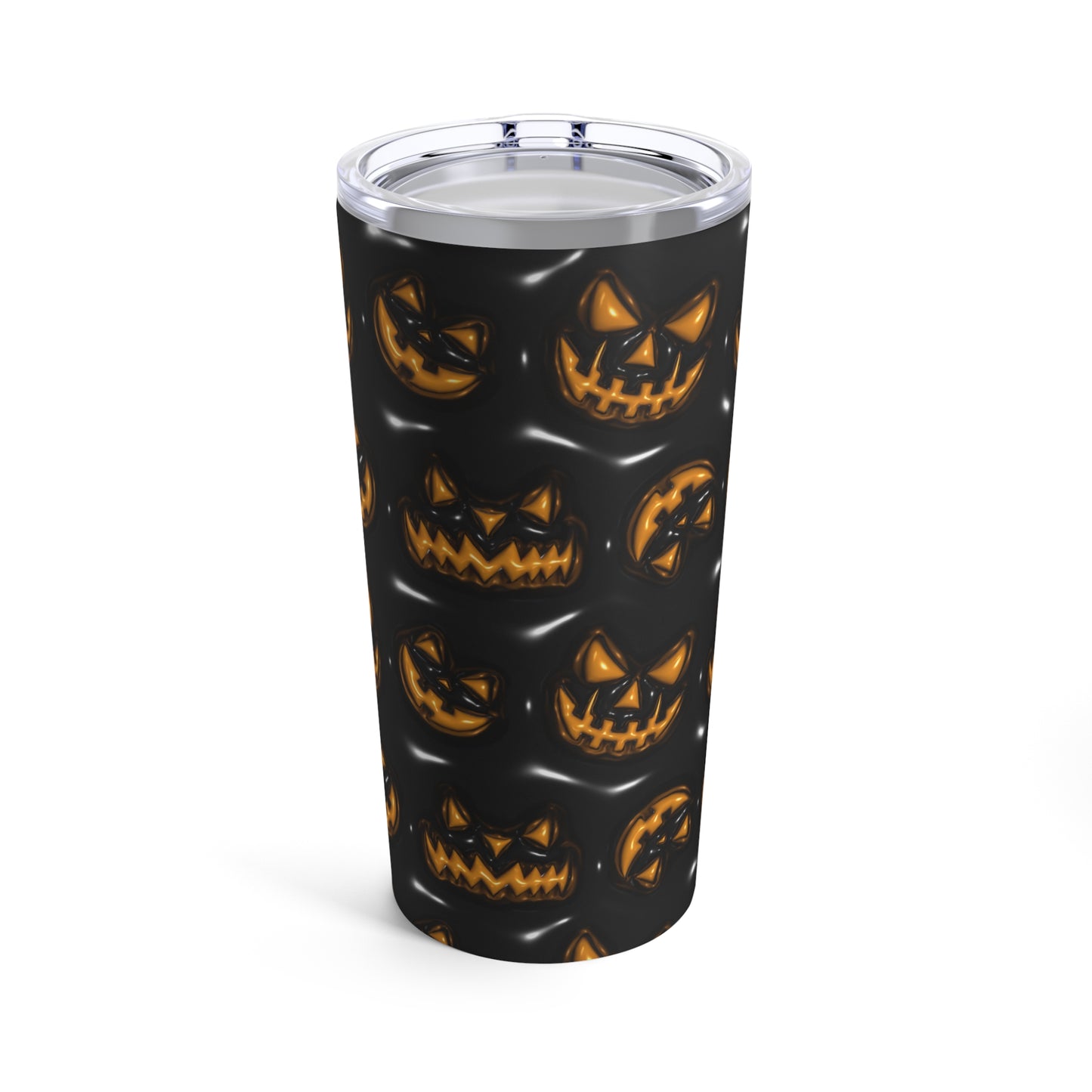 Orange Scary Halloween Faces With Black Background 3-D Puffy Halloween by  Mulew Art Tumbler 20oz