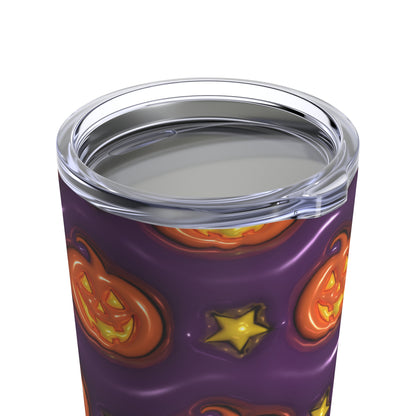 Orange Pumpkins Yellow Stars And Purple Background 3-D Puffy Halloween by  Mulew Art Tumbler 20oz