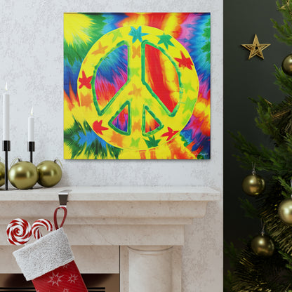 Coolio Tie Dye Hippie Peace Sign And Stars 8 Canvas Gallery Wraps