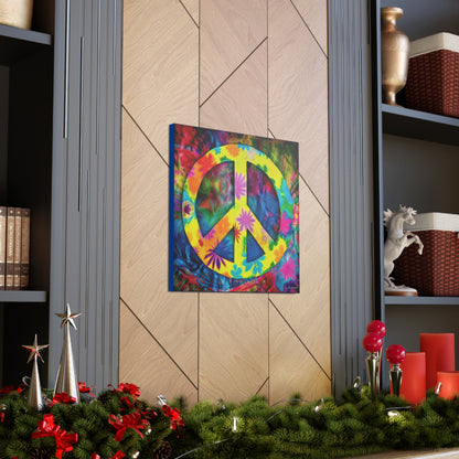 Coolio Tie Dye Hippie Peace Sign 3 Canvas Gallery Wraps