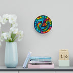 Happy Tie Dye Face Style 2 Wall Clock