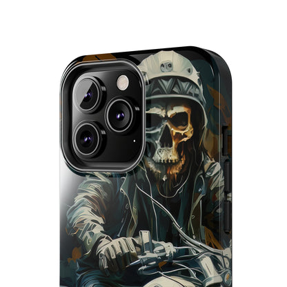 Skull Motorcycle Rider, Ready to Tear Up Road On Beautiful Bike Tough Phone Cases