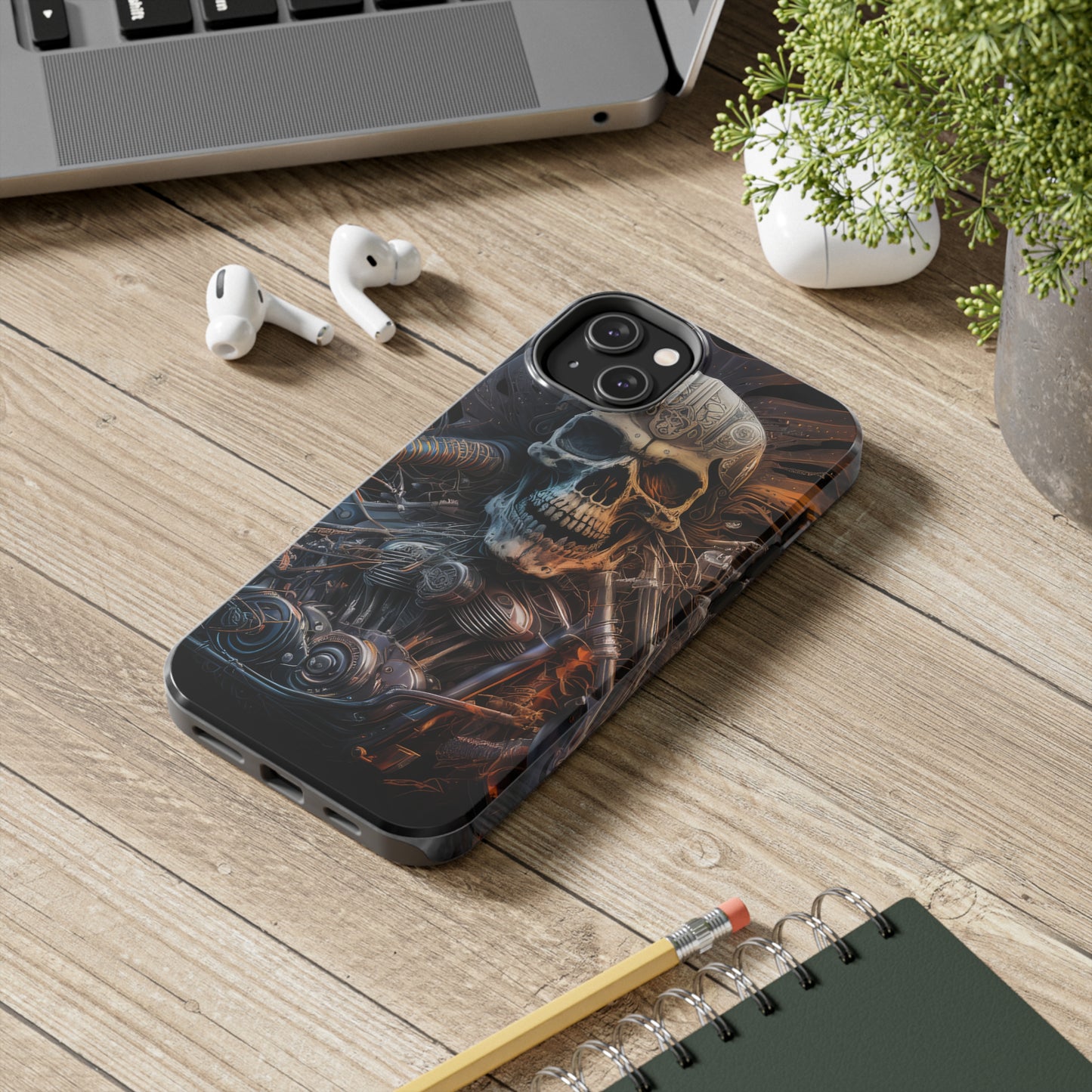 Skull Motorcycle Rider, Ready to Tear Up Road On Beautiful Bike 8 Tough Phone Cases