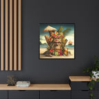 Tiki Dreams by the Shore, Art Print — Colorful Modern Wall Canvas