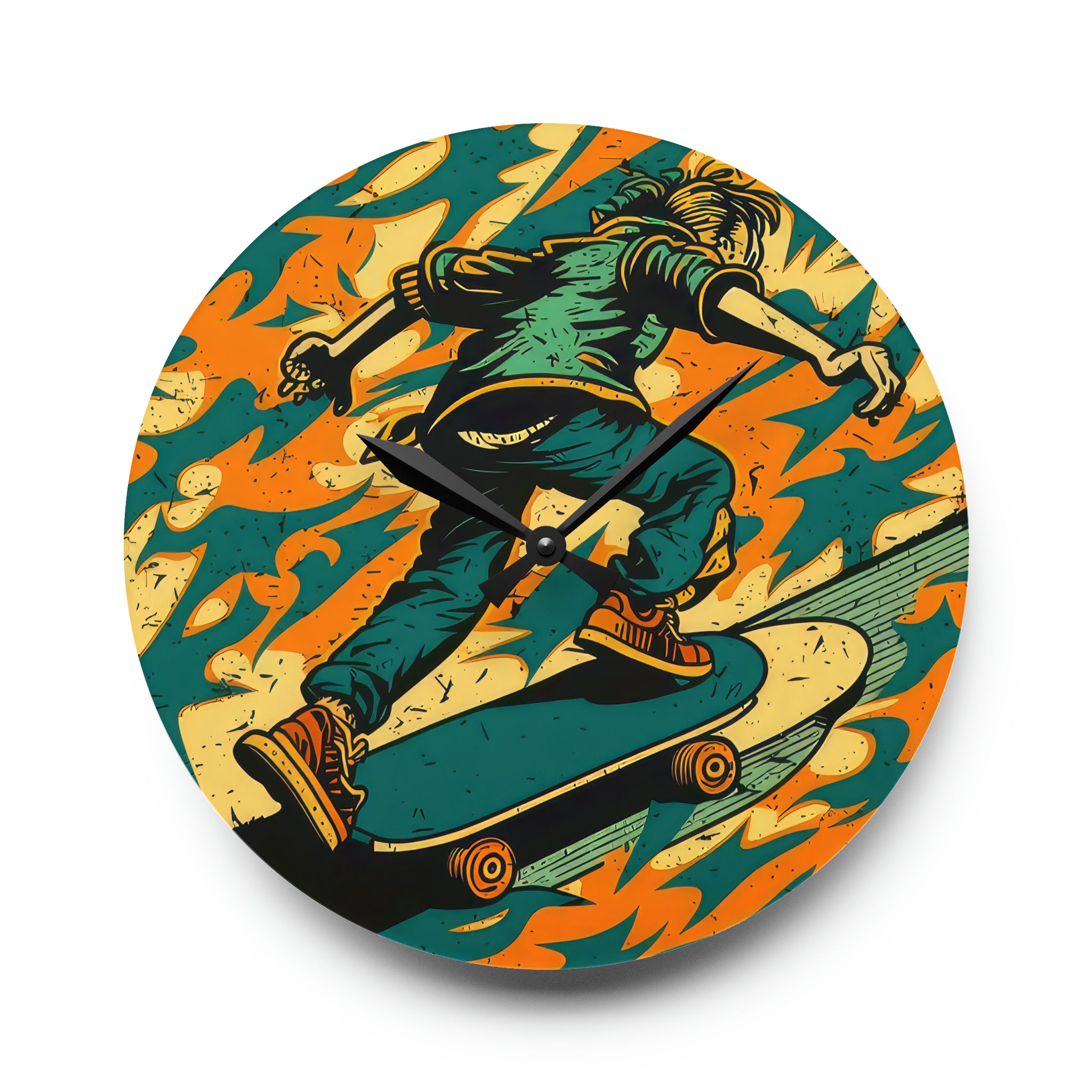 Skateboarding Anytime Style 2 Wall Clock