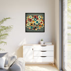 Gathered Circles, Matte Canvas, Framed (Multi-color)