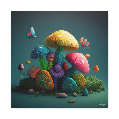 Beautiful Mushroom Luminating Colorful Bliss 4 Canvas Gallery Wraps