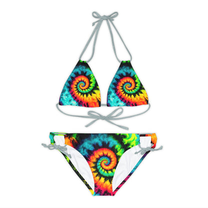 Bold And Beautiful Tie Dye Style One A, Four Strappy Bikini Set (AOP)