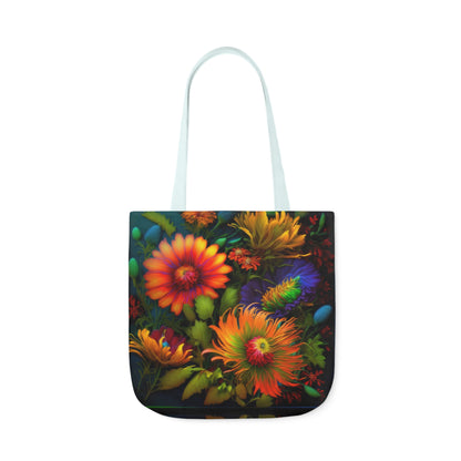 Bold And Beautiful Flowers Style One Polyester Canvas Tote Bag (AOP)