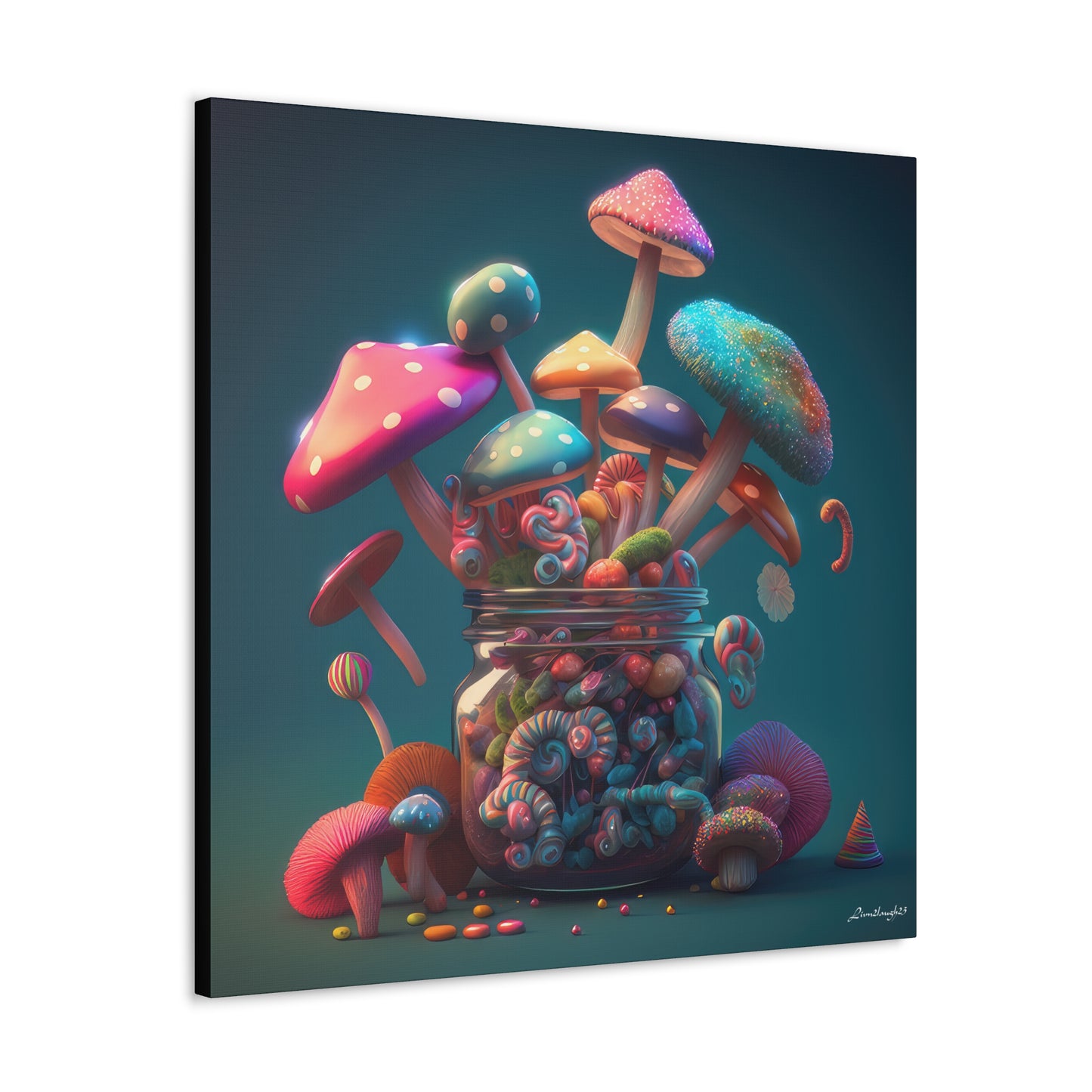 Beautiful Mushroom Luminating Colorful Bliss 11 Canvas Gallery Wraps