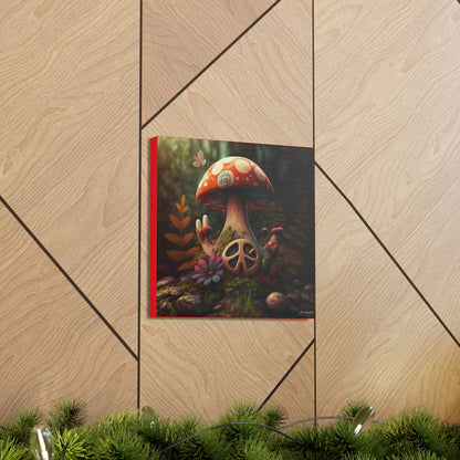 Beautiful Forest Round Peace Sign 7  Canvas Gallery Wraps