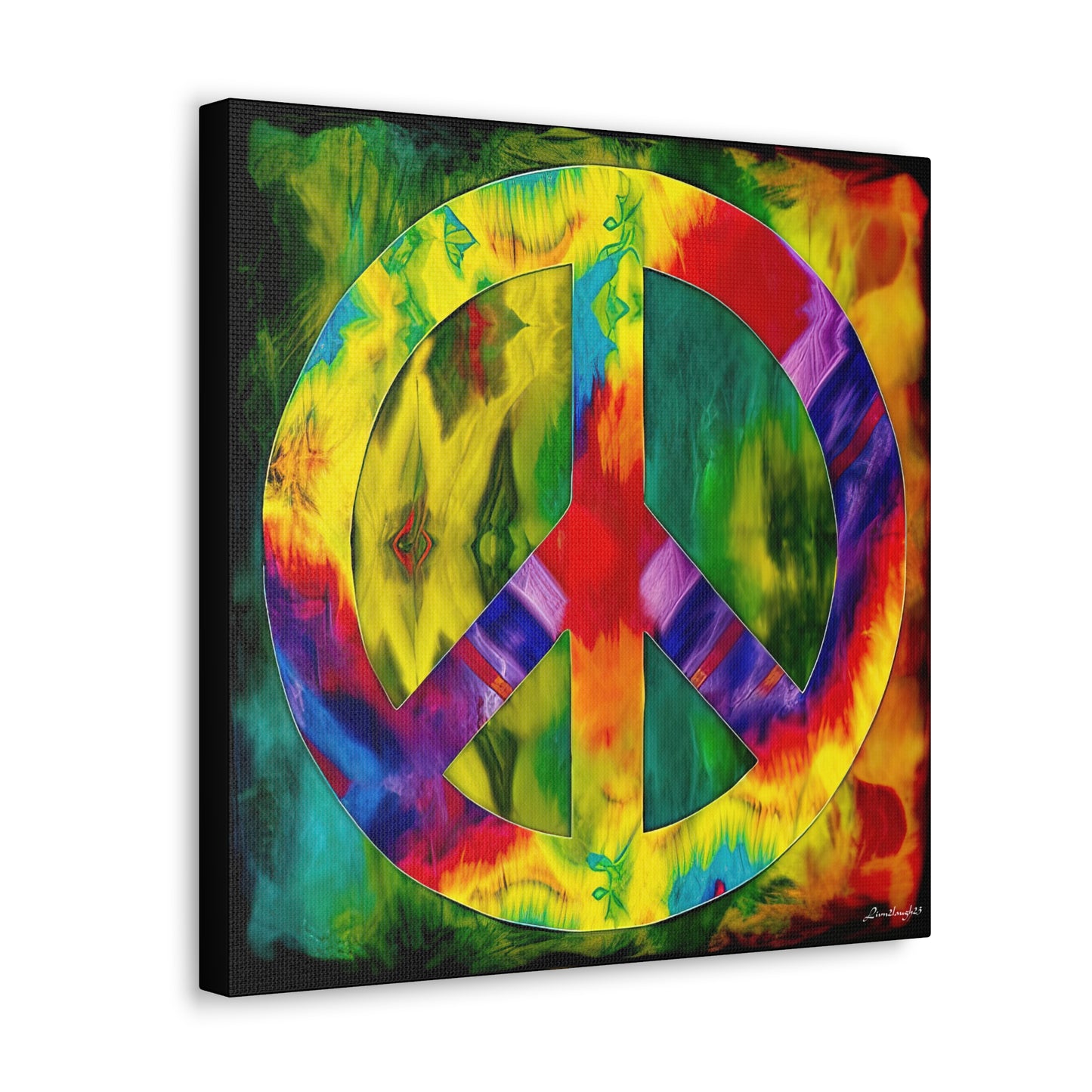 Coolio Tie Dye Hippie Peace Sign 9 Canvas Gallery Wraps