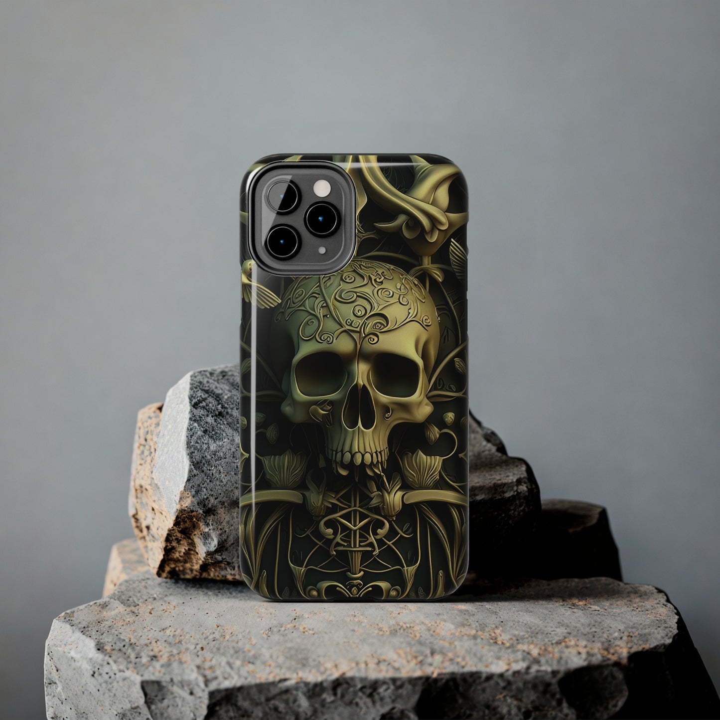 Metallic Chrome Skulls and classic Designed 3 Tough Phone Cases