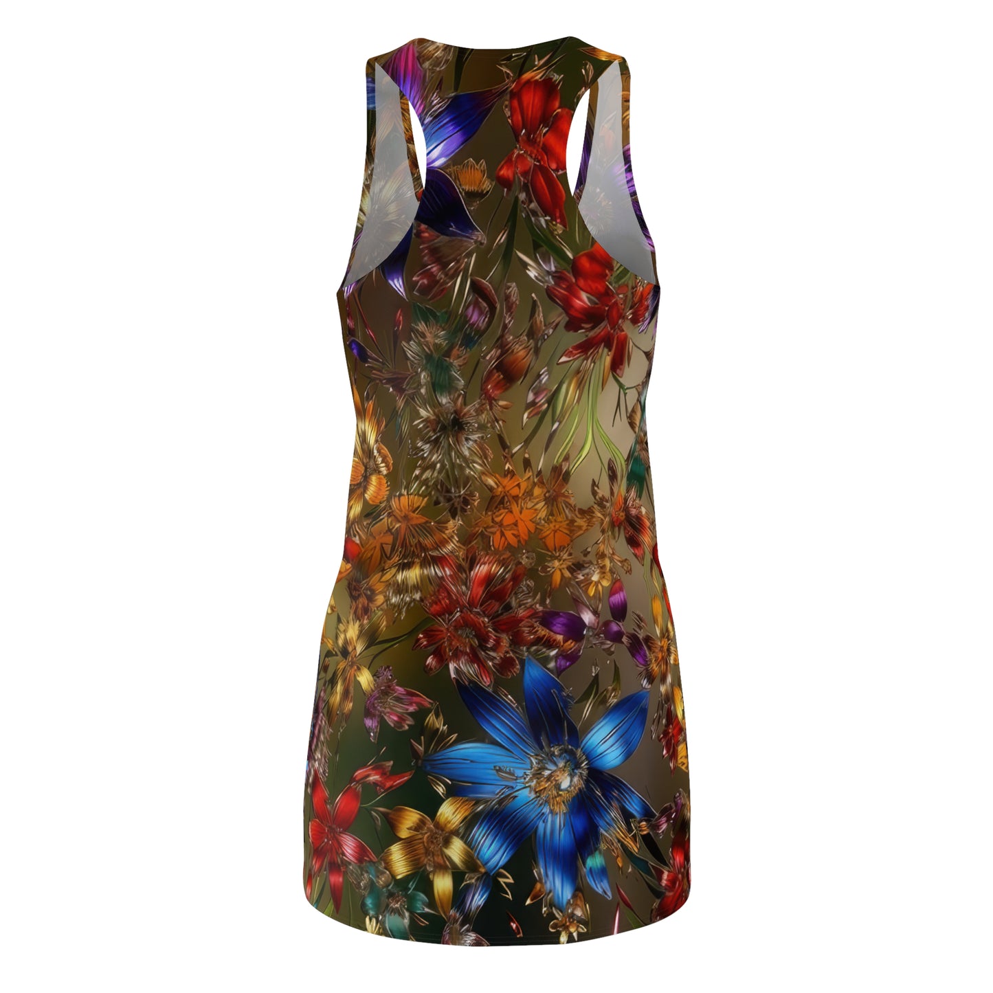 Bold & Beautiful & Metallic Wildflowers, Gorgeous floral Design, Style 1 Women's Cut & Sew Racerback Dress (AOP)