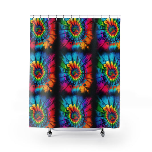 Bold And Beautiful Tie Dye Style Two Shower Curtains