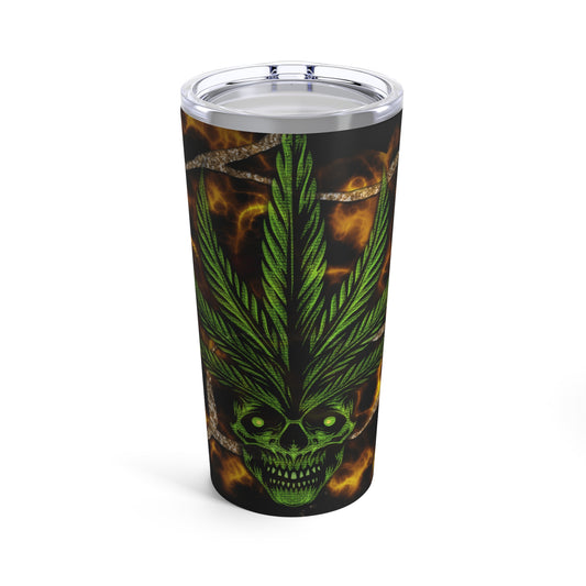 Skeleton Marijuana Head Elegantly Designed 420 Weed Tumbler 20oz