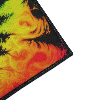 Bold And Beautiful Tie Dye Style Three Heavy Duty Floor Mat