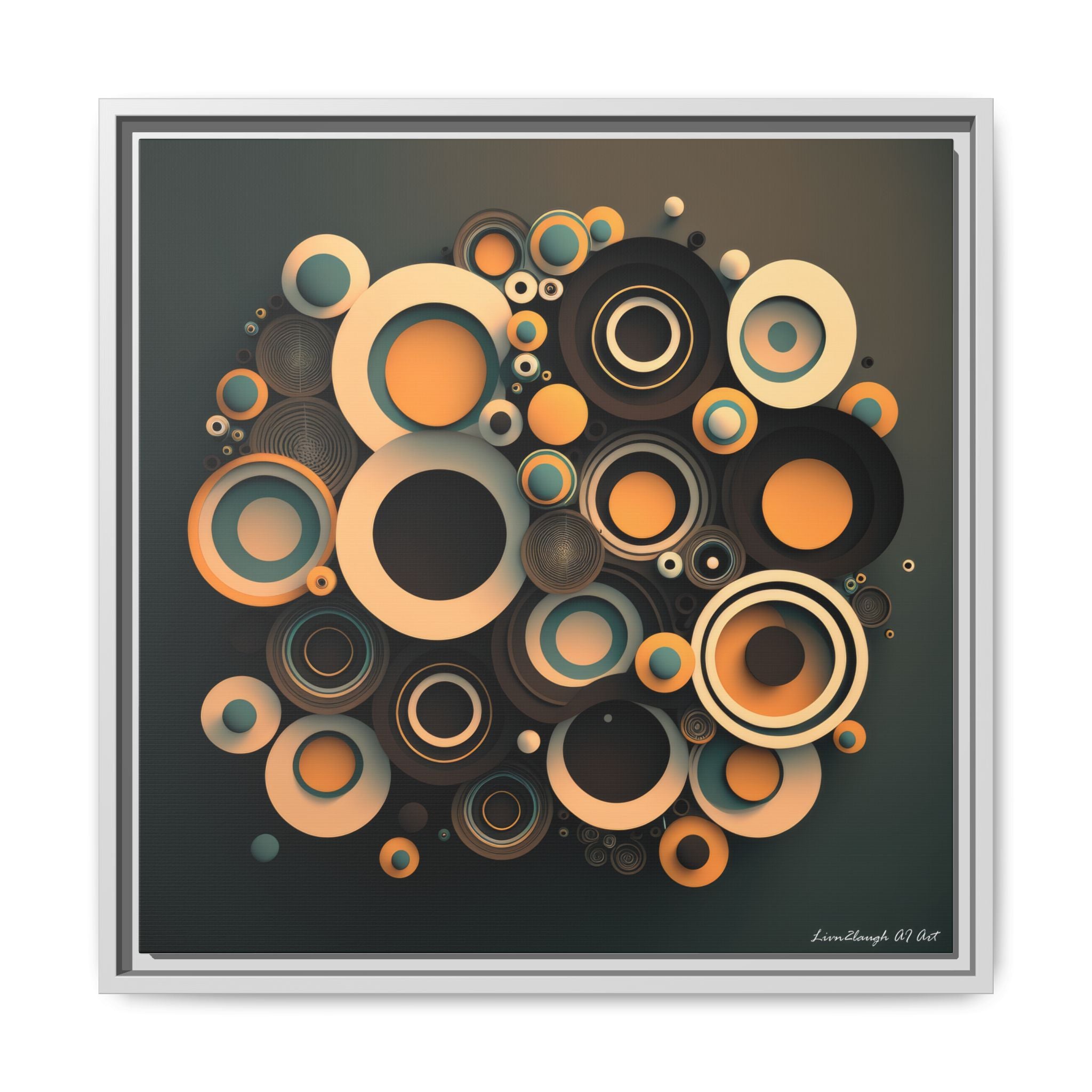Concentric Harmony, Art Print — Colorful Modern Wall Canvas