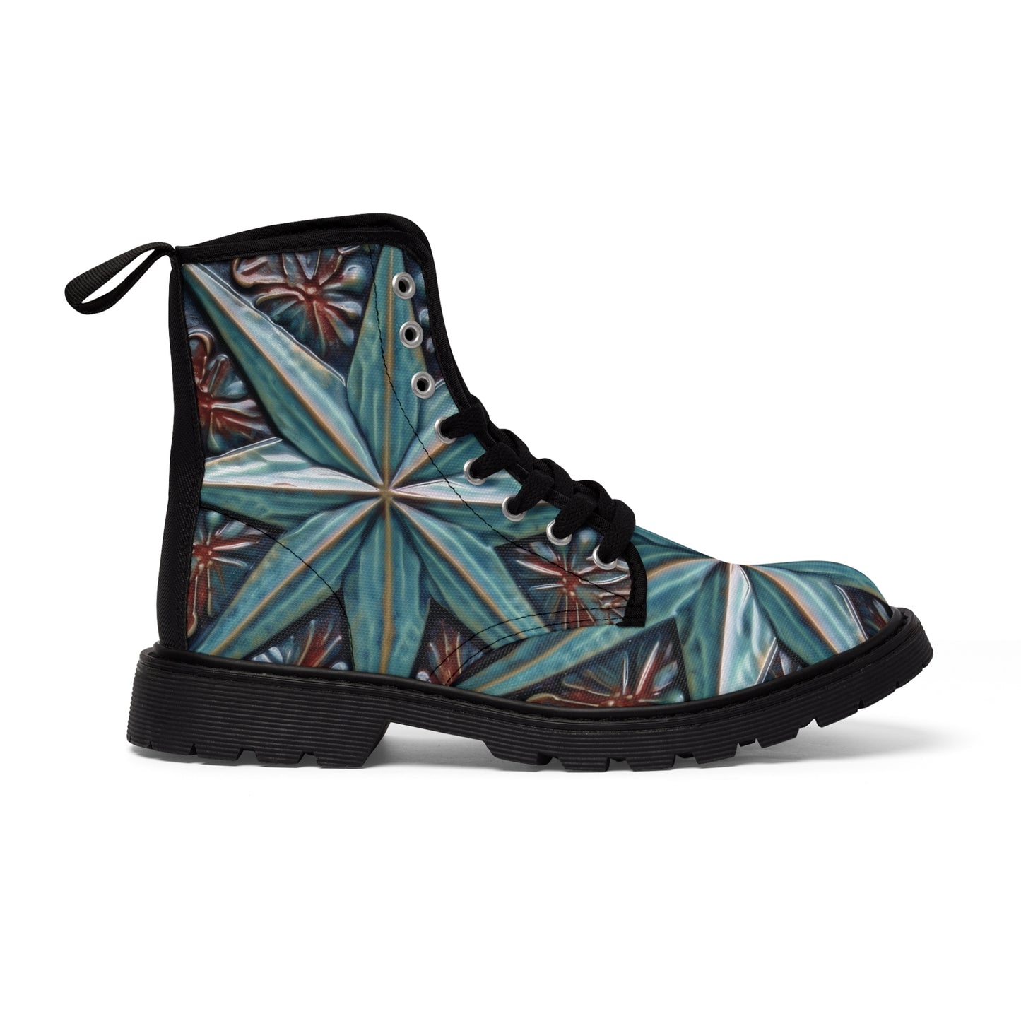Beautiful Stars Abstract Star Style Blue And Red Men's Canvas Boots