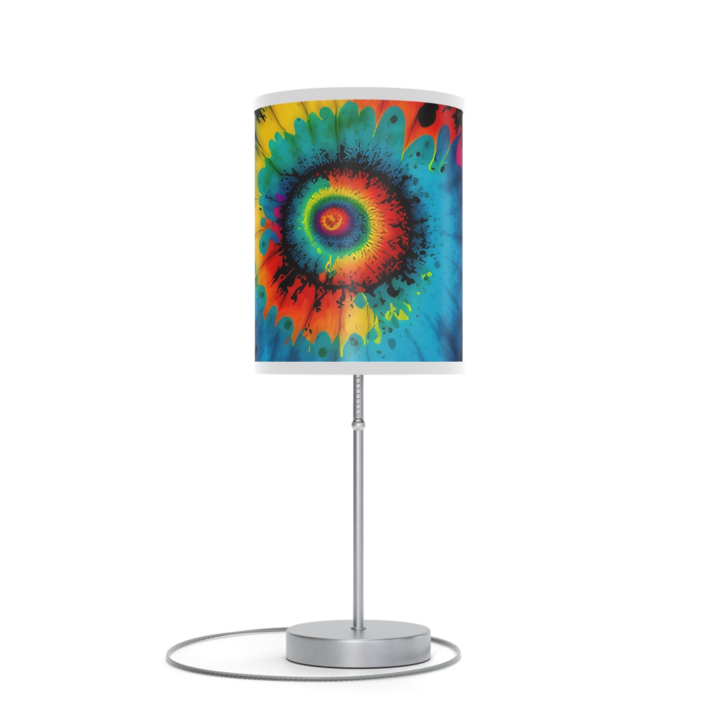 Bold And Beautiful Tie Dye Style 4 Lamp on a Stand, US|CA plug