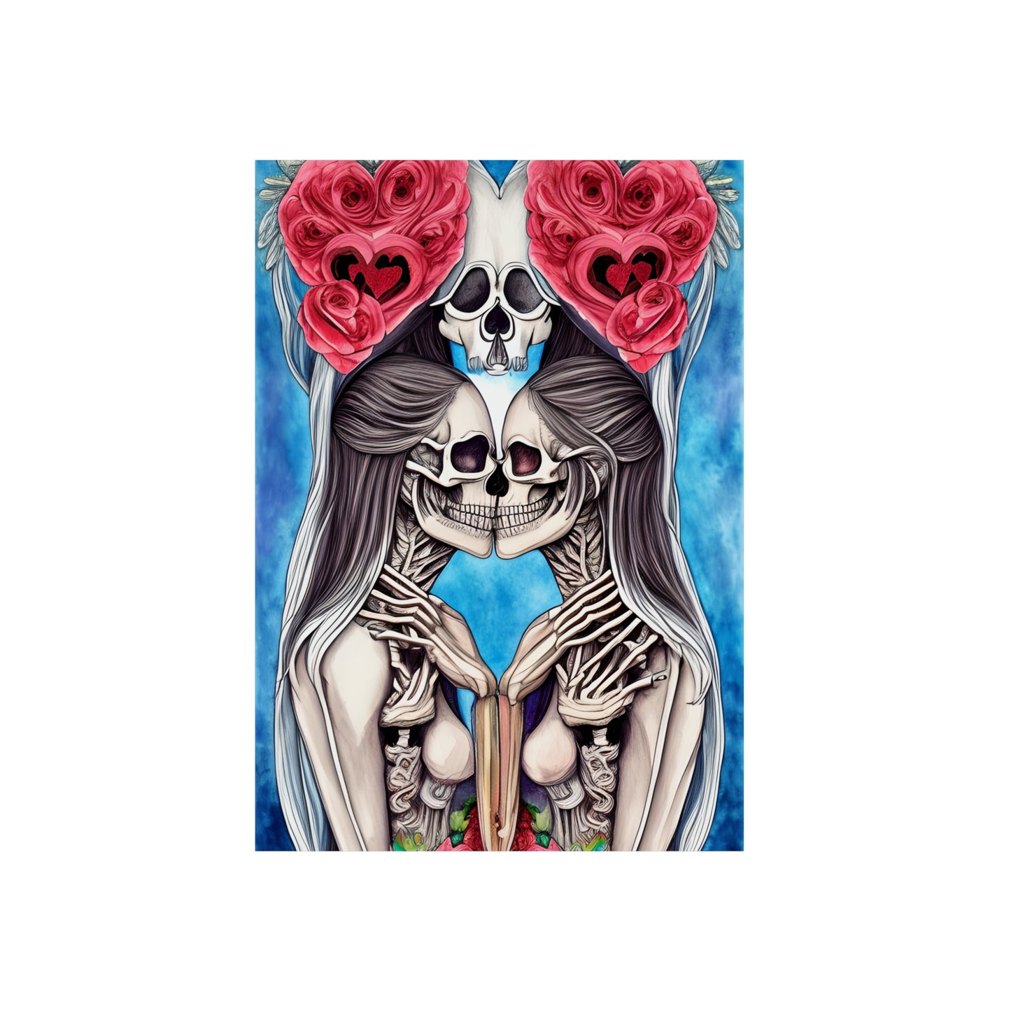 Love Shows No Time Boundaries Skulls, Image By Loewenkind Creations Aluminum Composite Panels