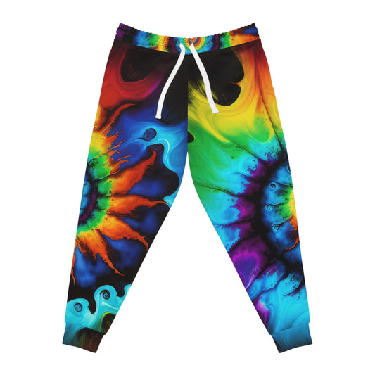 Bold And Beautiful Tie Dye Style One Athletic Joggers (AOP)