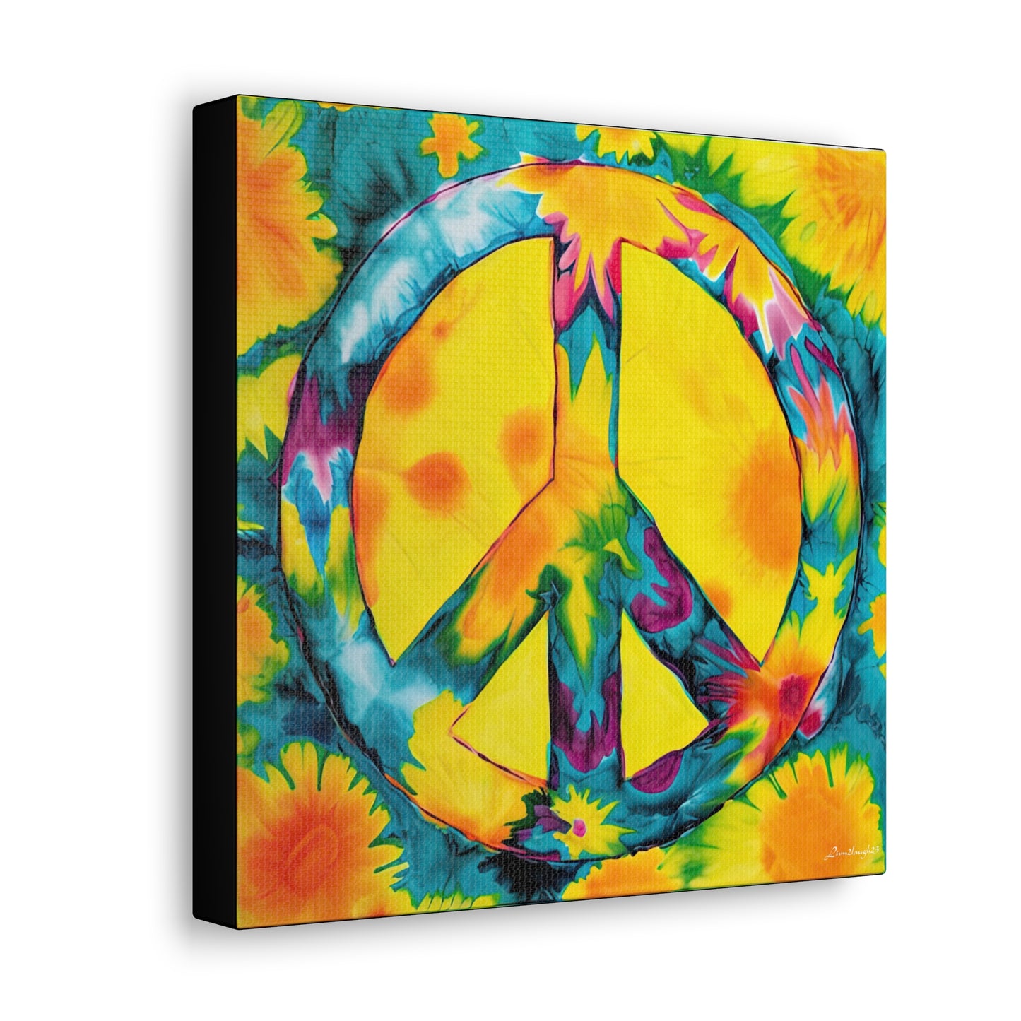 Coolio Tie Dye Hippie Peace Sign 10 Canvas Gallery Wraps