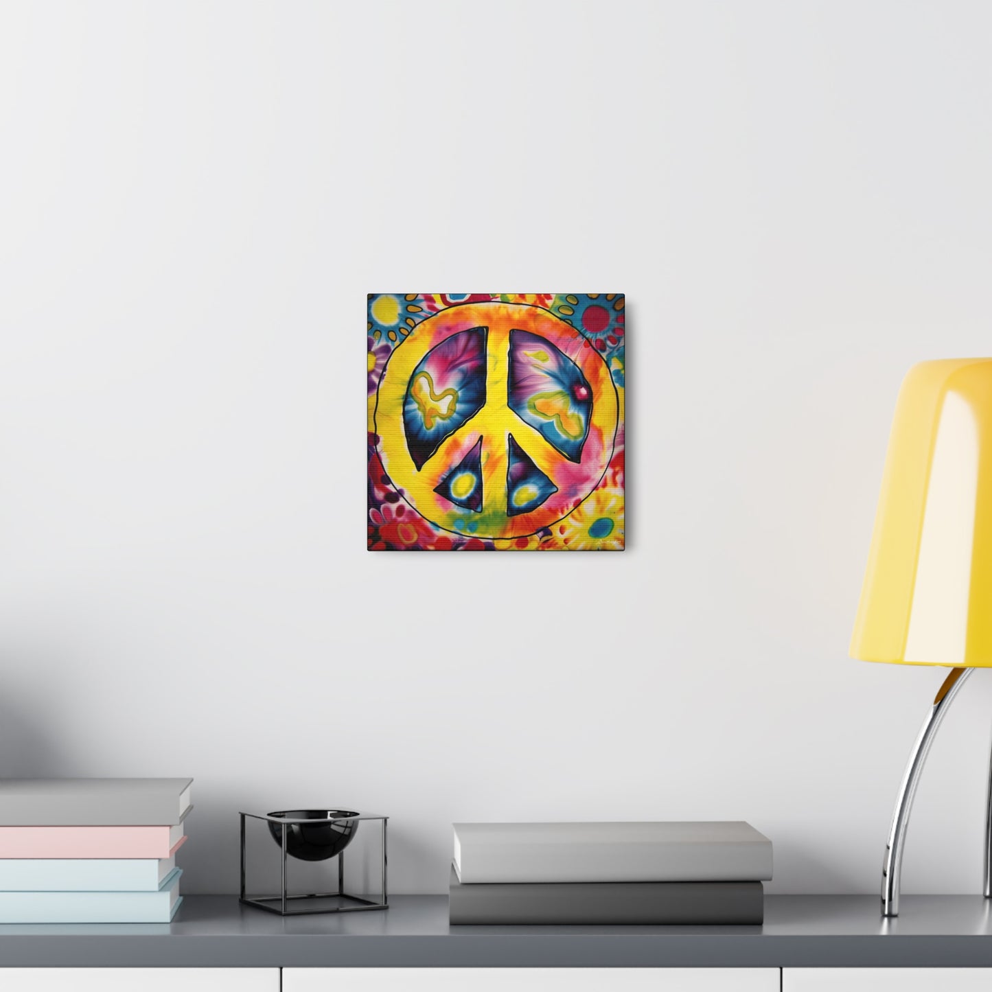 Coolio Tie Dye Hippie Peace Sign 7 Canvas Gallery Wraps