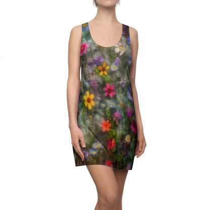 Bold & Beautiful & Metallic Wildflowers, Gorgeous floral Design, Style 2 A Women's Cut & Sew Racerback Dress (AOP)