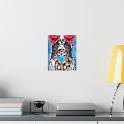 Love Shows No Time Boundaries Skulls, Image By Loewenkind Creations Premium Matte Vertical Posters