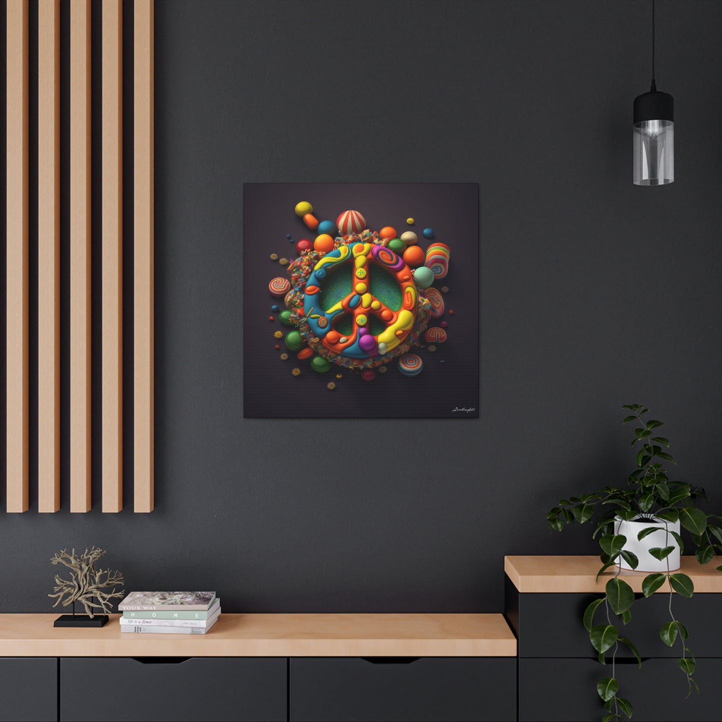 Fantastic Gummie Hippie Peace Sign 5 Canvas Gallery Wraps