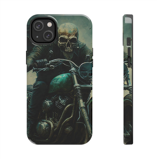 Skull Motorcycle Rider, Ready to Tear Up Road On Beautiful Bike 2 Tough Phone Cases