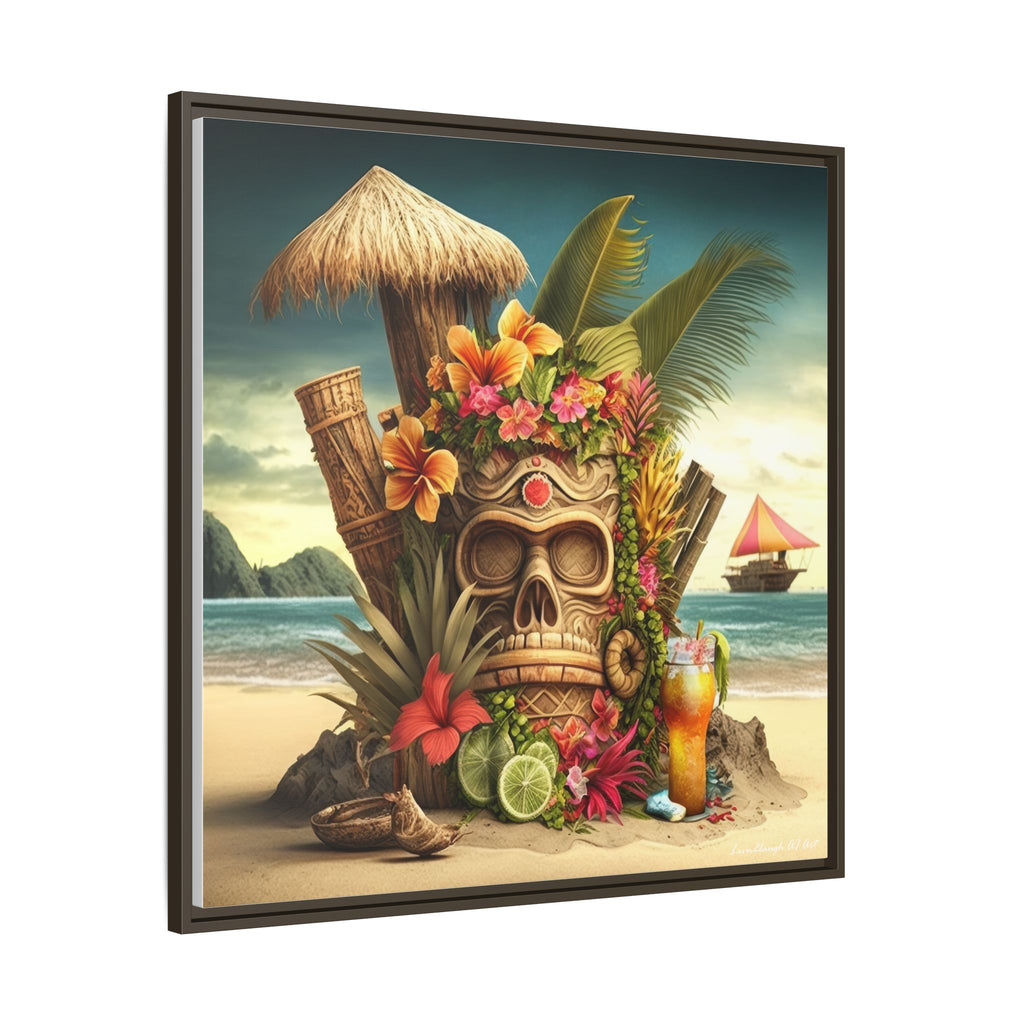 Tiki Dreams by the Shore, Art Print — Colorful Modern Wall Canvas