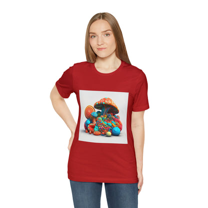 Hippie Mushroom Color Candy Style Design Style 1Unisex Jersey Short Sleeve Tee