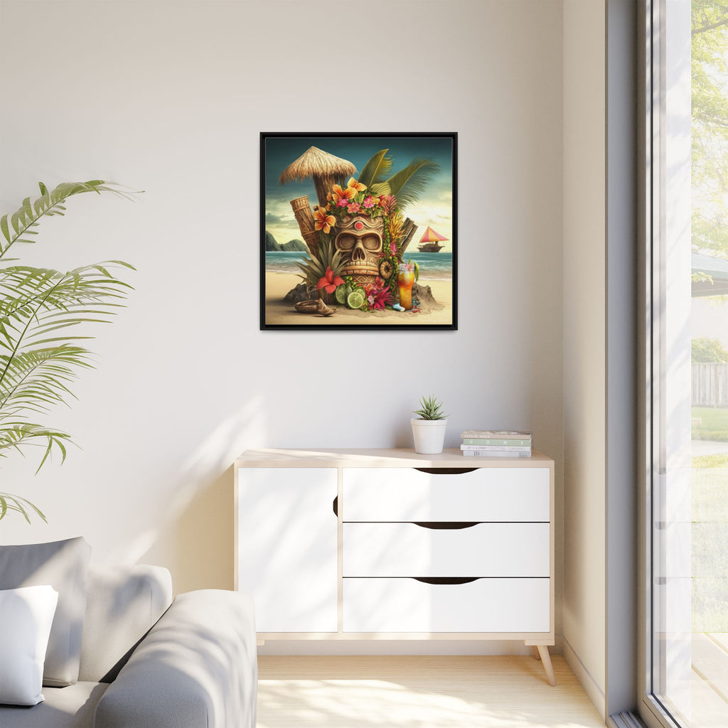 Tiki Dreams by the Shore, Art Print — Colorful Modern Wall Canvas