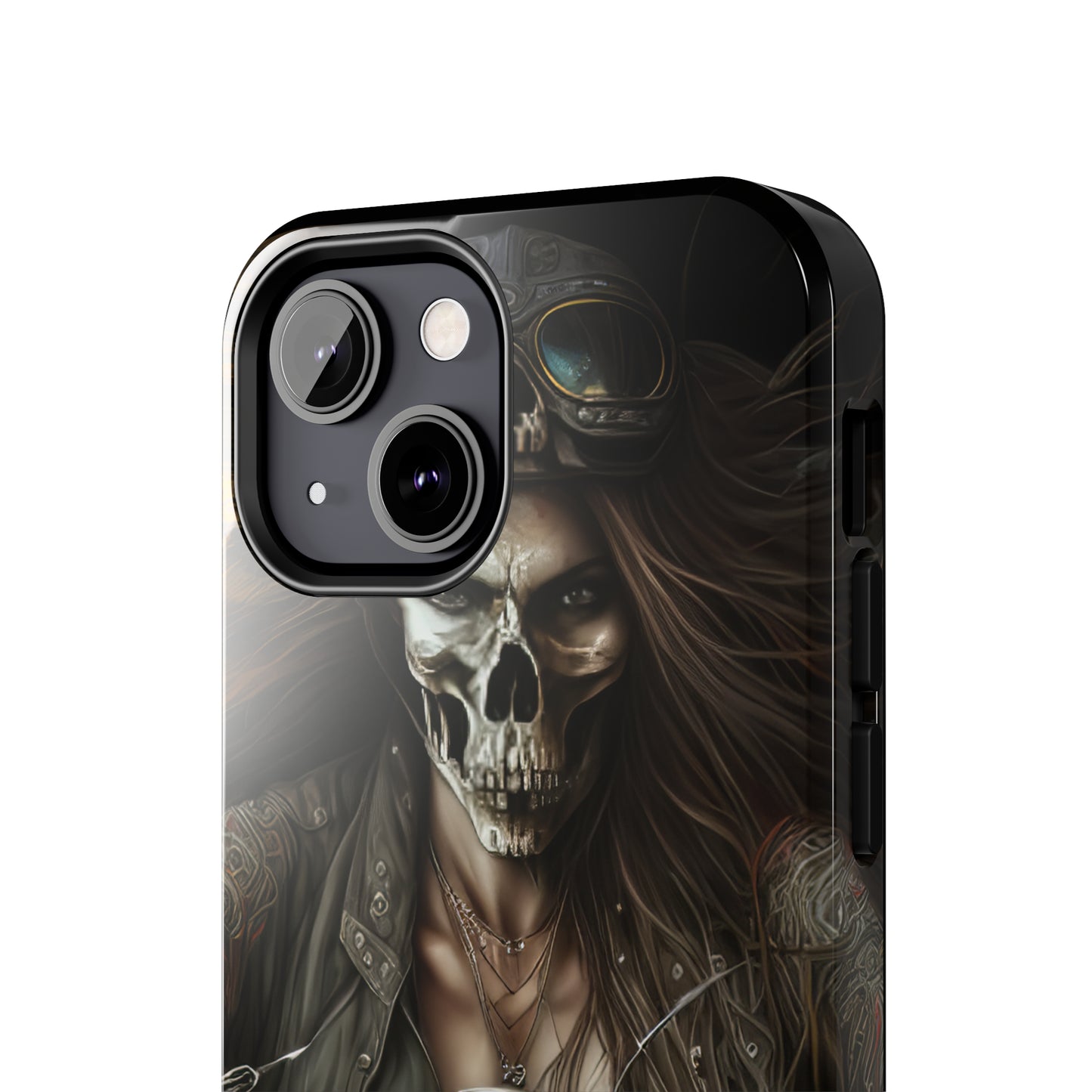 Skull Motorcycle Rider, Ready to Tear Up Road On Beautiful Bike 10 Tough Phone Cases