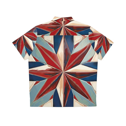 Beautiful Stars Abstract Star Style Red, White, And Blue Men's Hawaiian Shirt (AOP)