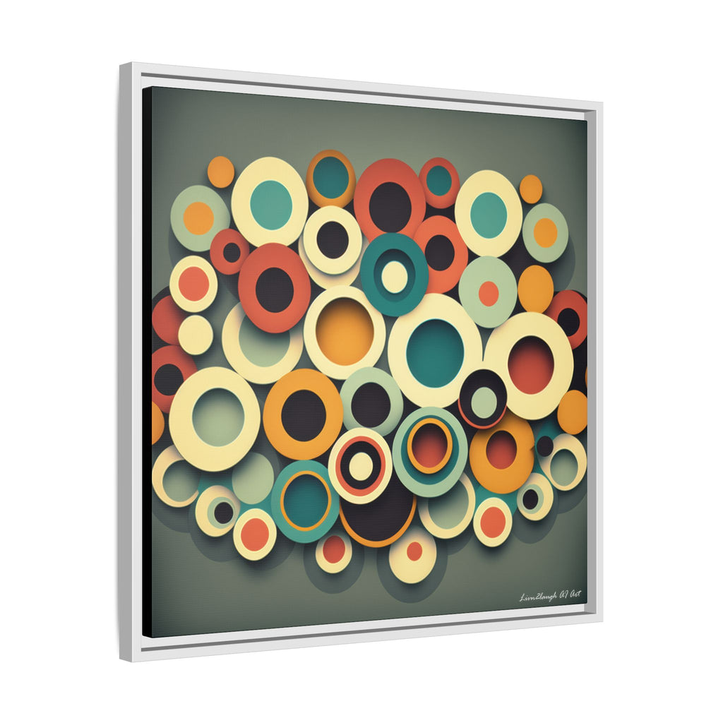 Gathered Circles, Matte Canvas, Framed (Multi-color)