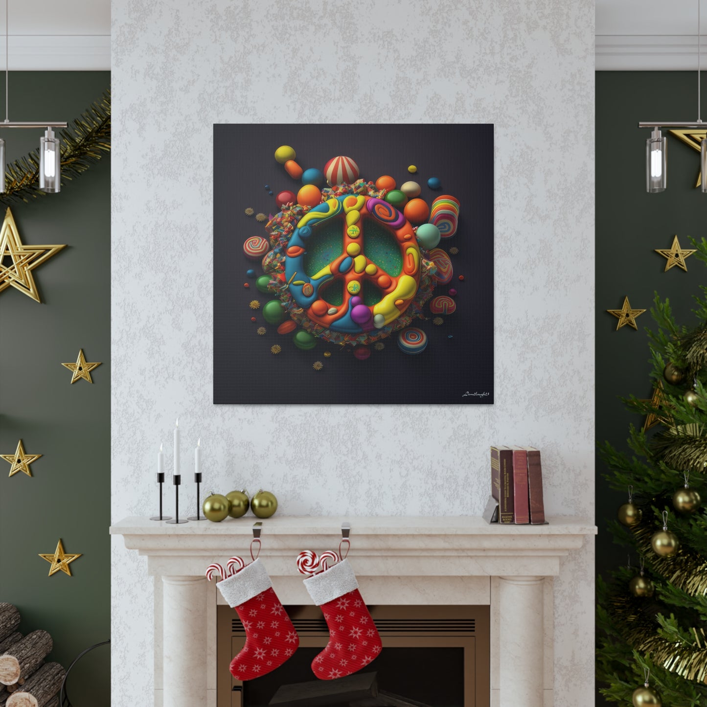 Fantastic Gummie Hippie Peace Sign 5 Canvas Gallery Wraps