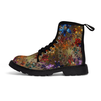 Bold & Beautiful & Metallic Wildflowers, Gorgeous floral Design, Style 1 Women's Canvas Boots