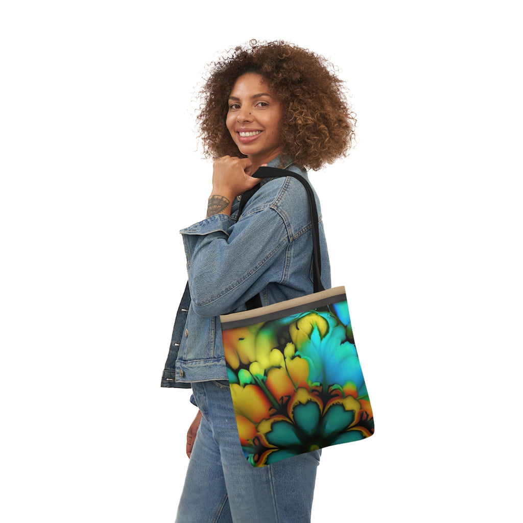 Bold And Beautiful Tie Dye B 3 Blue Yellow Polyester Canvas Tote Bag (AOP)