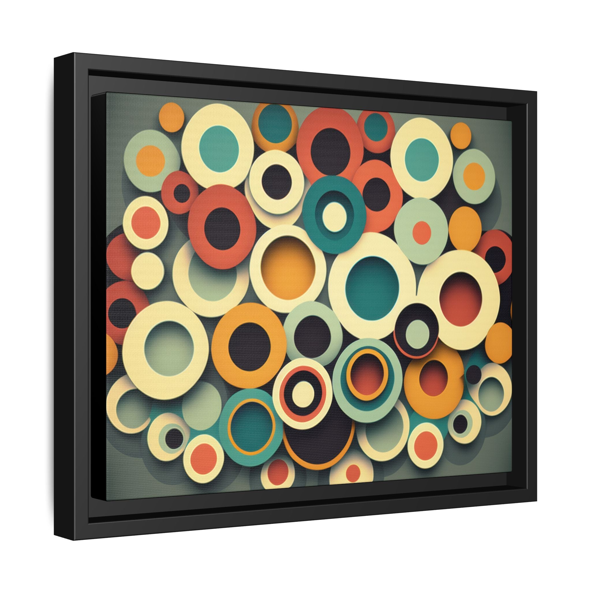 Gathered Circles, Matte Canvas, Framed (Multi-color)