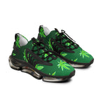 Classic Green Marijuana Leave Men's Mesh Sneakers