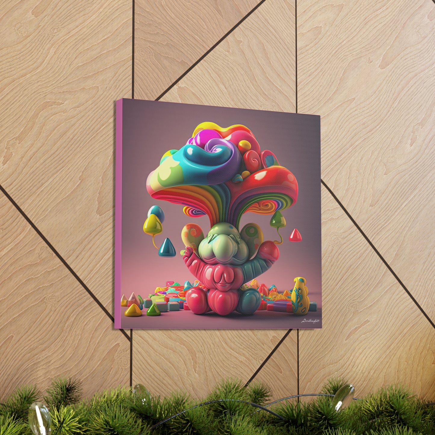 Gummy-Candy Style Mushroom Fun Bliss Cute Animal Canvas Gallery Wraps
