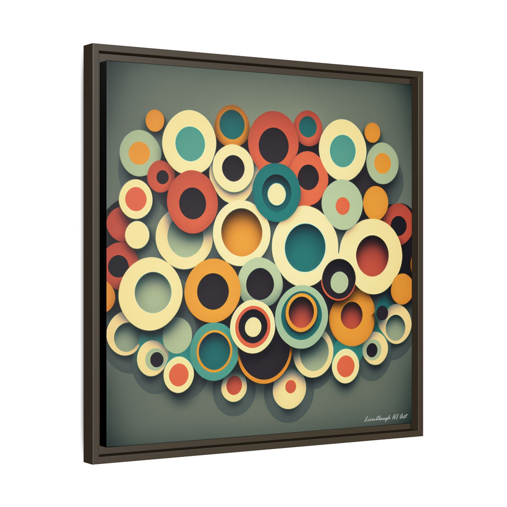 Gathered Circles, Matte Canvas, Framed (Multi-color)